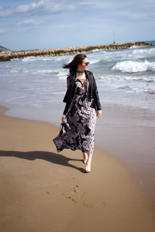 Robe boho chic X perfecto clouté