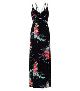 black-floral-print-maxi-dress