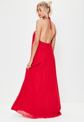 robe-longue-rouge-plisse