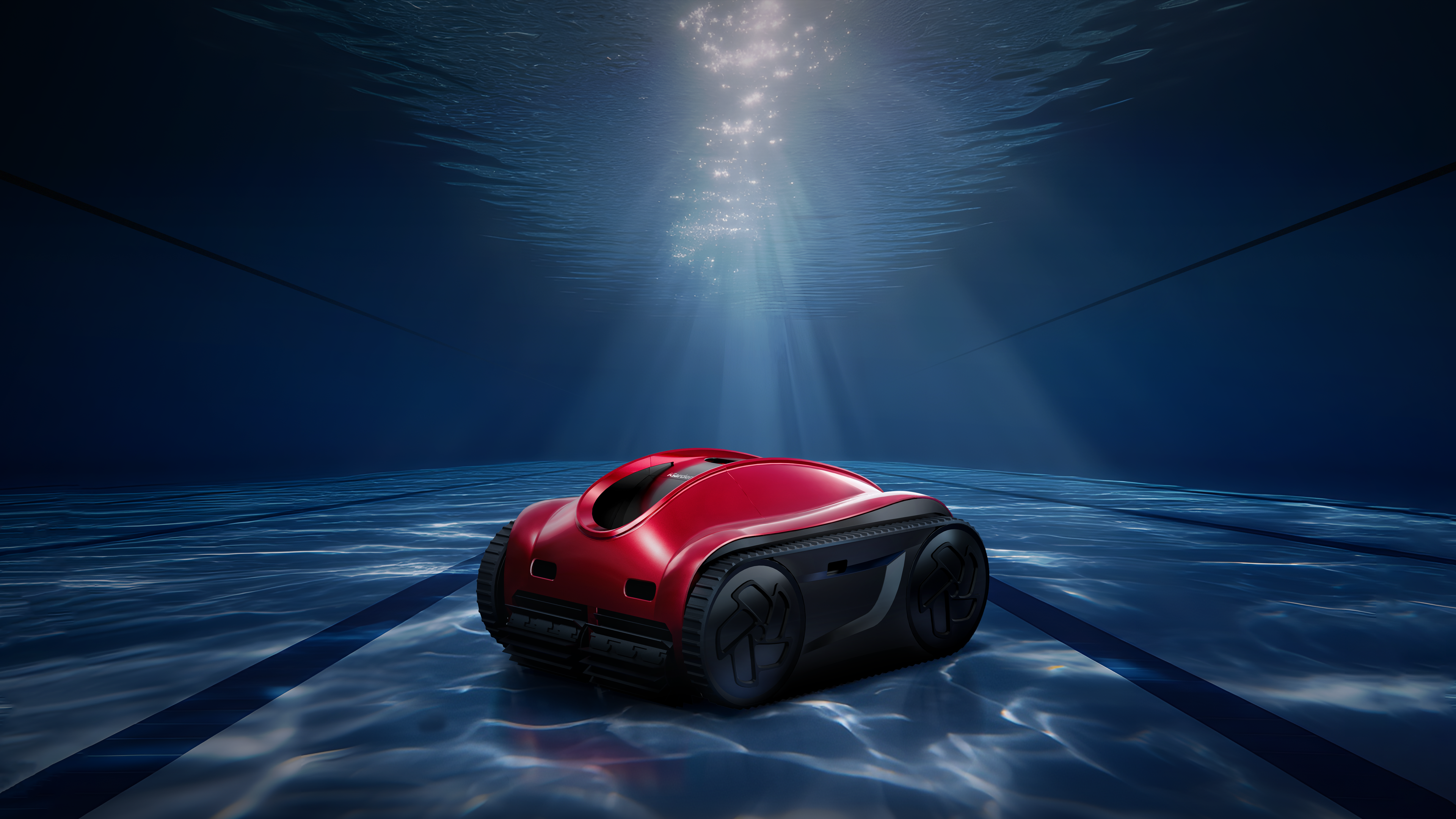 Le robot de piscine iGarden K Pro 120 en pleine action sous l’eau, alliant performance et design